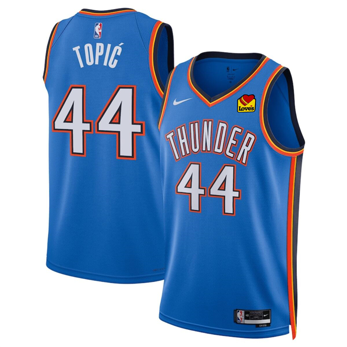 Personalized Men’s Oklahoma City Thunder #44 Nikola Topić Blue 2024 Draft Icon Edition Stitched Basketball Jersey