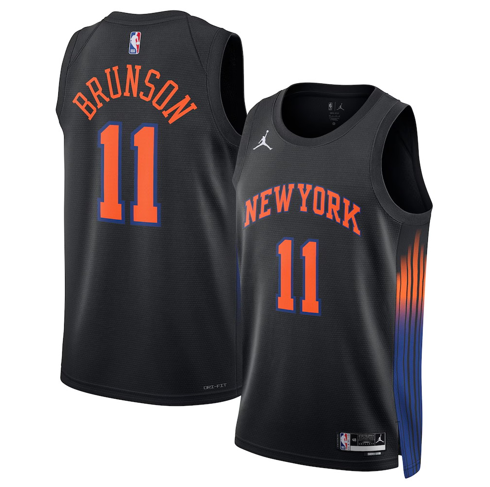 Personalized Men’s #11 Jalen Brunson New York Knicks Jordan Brand Swingman Jersey Black