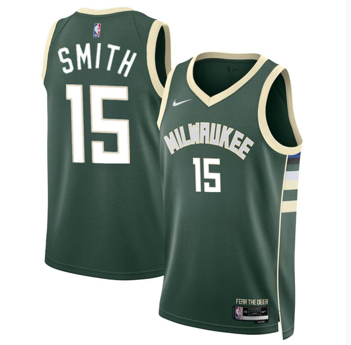 Personalized Men’s Milwaukee Bucks #15 Tyler Smith Green 2024 Draft Icon Edition Stitched Basketball Jersey