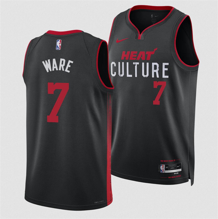 Personalized Men’s Miami Heat #7 Kel’el Were Black 2024 Draft City Edition Stitched Basketball Jersey