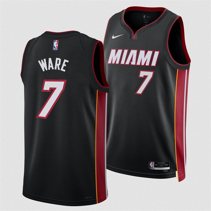Personalized Men’s Miami Heat #7 Kel’el Were Black 2024 Draft Icon Edition Stitched Basketball Jersey