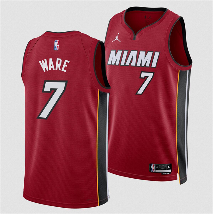 Personalized Men’s Miami Heat #7 Kel’el Were Red 2024 Draft Statement Edition Stitched Basketball Jersey