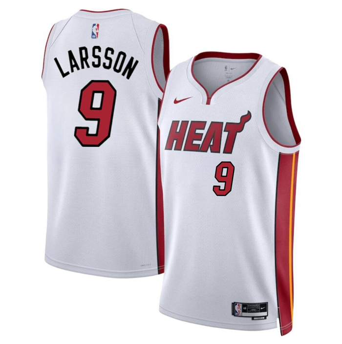 Personalized Men’s Miami Heat #9 Pelle Larsson White 2024 Draft Association Edition Stitched Basketball Jersey