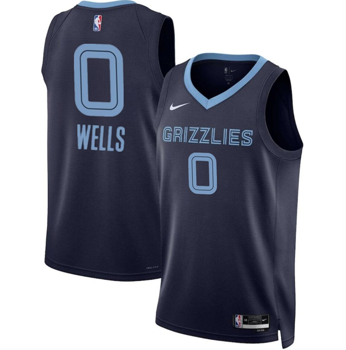 Personalized Men’s Memphis Grizzlies #0 Jaylen Wells Navy 2024 Draft Icon Edition Stitched Jersey