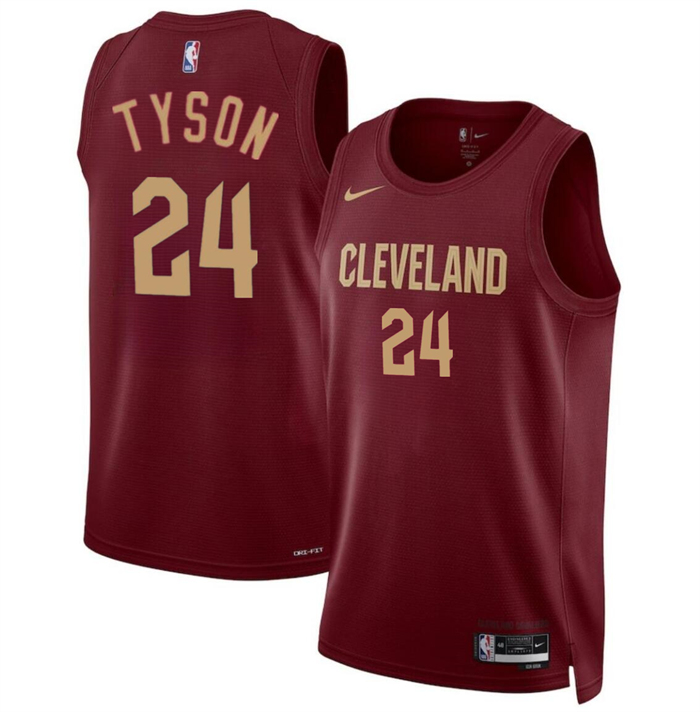 Personalized Men’s Cleveland Cavaliers #24 Jaylon Tyson Wine 2024 Draft Icon Edition Stitched Jersey