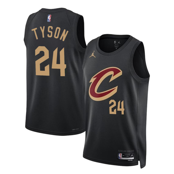 Personalized Men’s Cleveland Cavaliers #24 Jaylon Tyson Black 2024 Draft Statement Edition Stitched Jersey