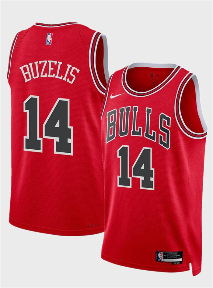 Personalized Men’s Chicago Bulls #14 Matas Buzelis Red 2024 Draft Icon Edition Stitched Basketball Jersey