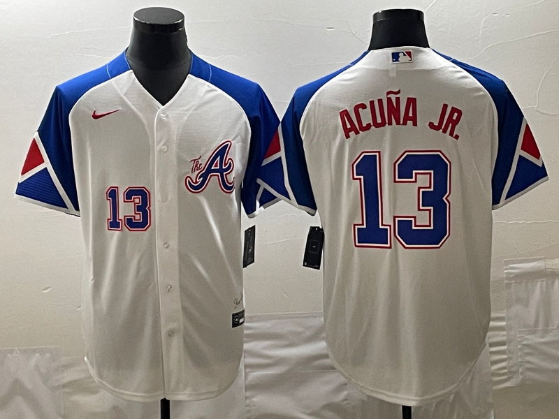 Personalized Men’s Atlanta Braves #13 Ronald Acuna White 2024 Home Limited Stitched Baseball Jersey