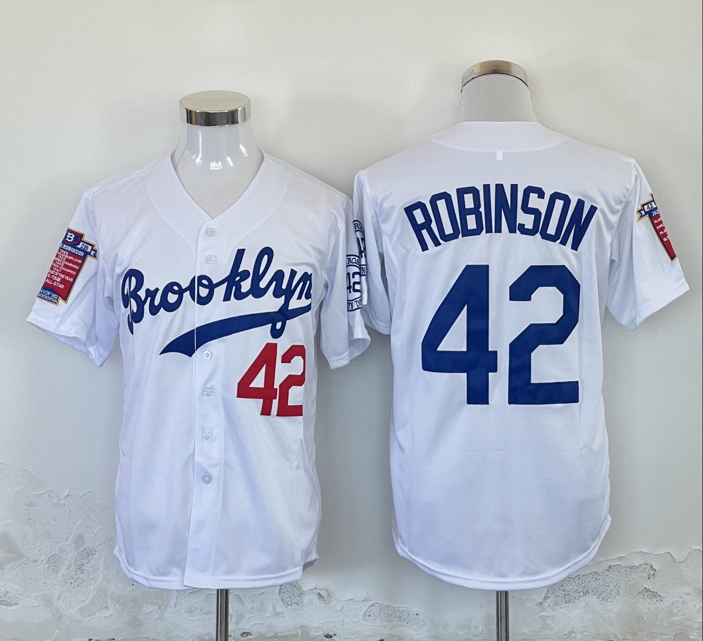 Personalized Men’s Los Angeles Dodgers #42 Jackie Robinson White Stitched Baseball Jersey