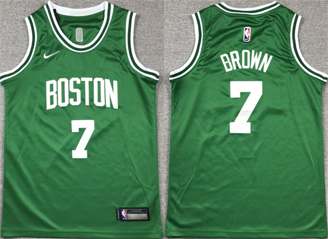 Personalized Youth Boston Celtics #7 Jaylen Brown Green Icon Edition Stitched Jersey