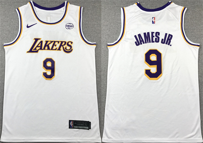 Personalized Men’s Los Angeles Lakers #9 Bronny James Jr. White 2024 Draft Icon Edition Stitched Basketball Jersey
