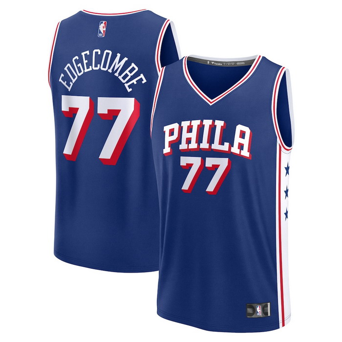 Personalized Men’s Philadelphia 76ers #77 V. J. Edgecombe 2025 NBA Draft First Round Pick Fast Break Jersey Royal