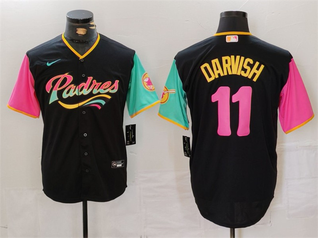 Personalized Men’s San Diego Padres #11 Yu Darvish Black City Connect Cool Base Stitched Baseball Jersey