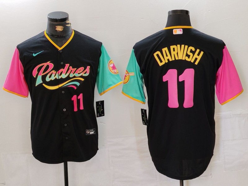 Personalized Men’s San Diego Padres #11 Yu Darvish Black City Connect Cool Base Stitched Baseball Jerseys