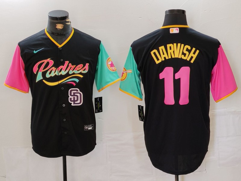 Personalized Men’s San Diego Padres #11 Yu Darvish Black City Connect Cool Base Stitched Baseball Jerseys