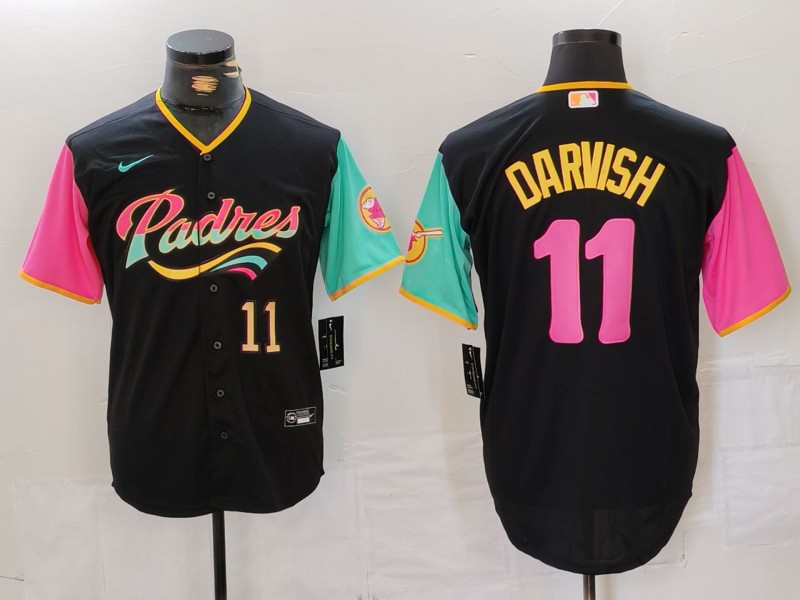 Personalized Men’s San Diego Padres #11 Yu Darvish Black City Connect Cool Base Stitched Baseball Jerseys