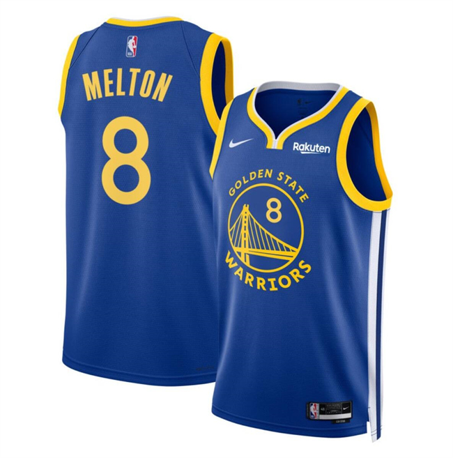 Personalized Men’s Golden State Warriors #8 De’Anthony Melton Blue Icon Edition Stitched Basketball Jersey