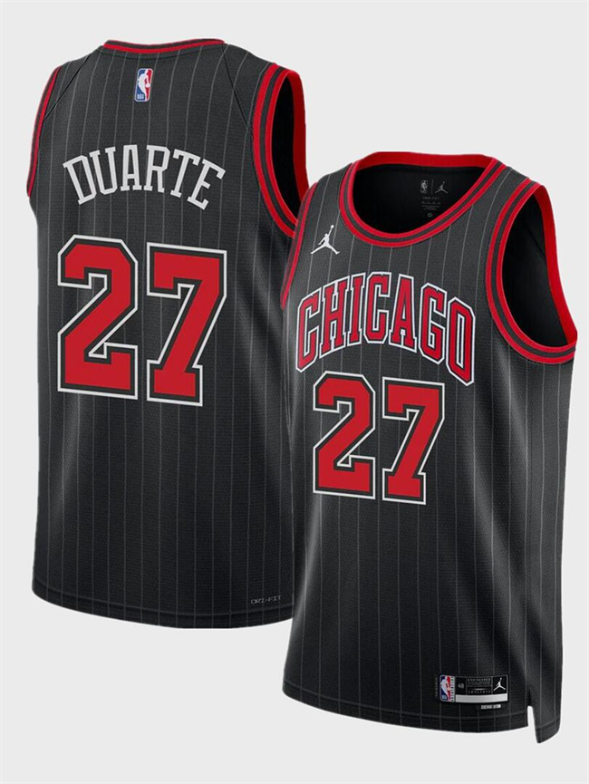 Personalized Men’s Chicago Bulls #27 Chris Duarte Black 2024 Draft Statement Edition Stitched Basketball Jersey