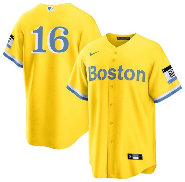 Personalized Men’s Boston Red Sox #16 Jarren Duran Gold City Connect Stitched Baseball Jersey