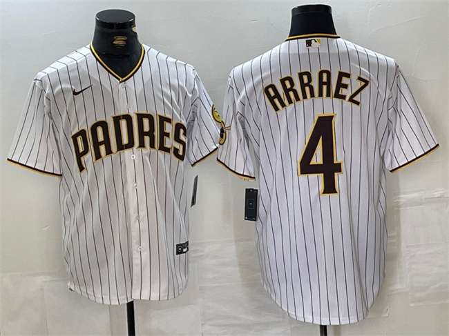Personalized Men’s San Diego Padres #4 Luis Arraez White Cool Base Stitched Baseball Jersey