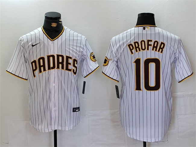 Personalized Men’s San Diego Padres #10 Jurickson Profar White Cool Base Stitched Baseball Jersey