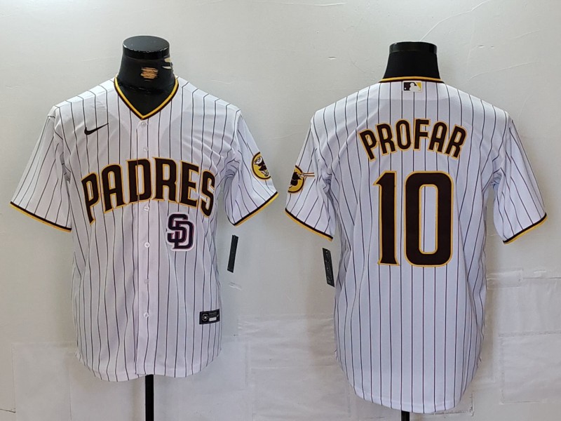 Personalized Men’s San Diego Padres #10 Jurickson Profar White Cool Base Stitched Baseball Jerseys