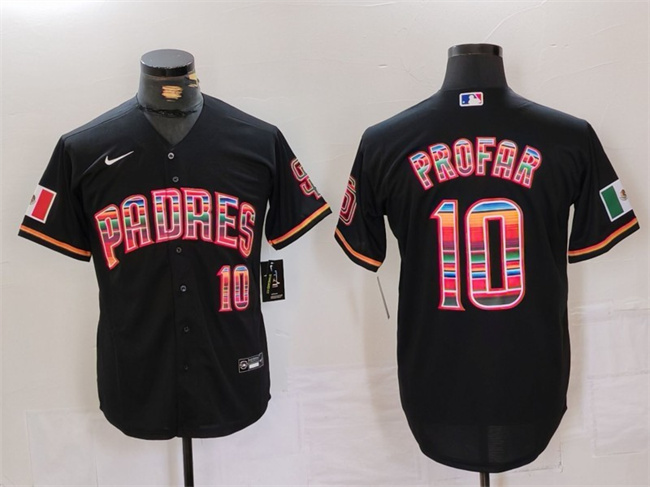 Personalized Men’s San Diego Padres #10 Jurickson Profar Black Mexico Cool Base Stitched Baseball Jersey