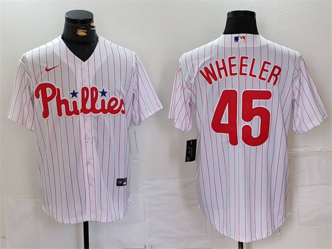 Personalized Men’s Philadelphia Phillies #45 Zack Wheeler White Cool Base Stitched Jersey
