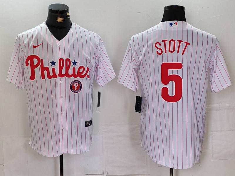 Personalized Men’s Philadelphia Phillies #5 Bryson Stott White Cool Base Stitched Baseball Jersey