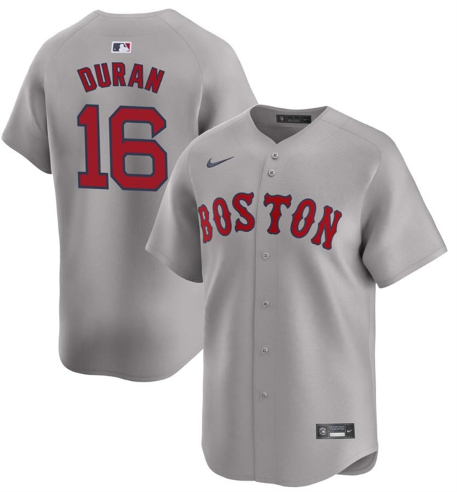 Personalized Men’s Boston Red Sox #16 Jarren Duran Grey 2024 Away Limited Stitched Baseball Jersey