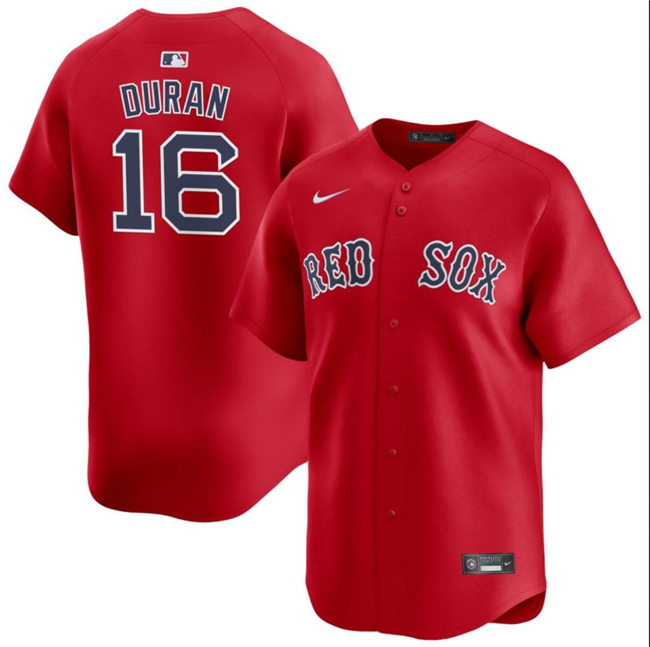 Personalized Men’s Boston Red Sox #16 Jarren Duran Red 2024 Alternate Limited Stitched Baseball Jersey