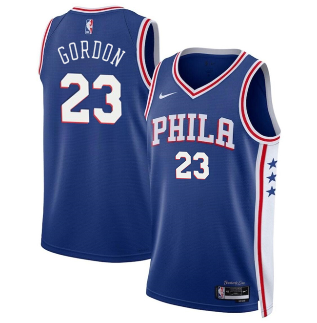Personalized Men’s Philadelphia 76ers #23 Eric Gordon Royal Icon Edition Stitched Jersey