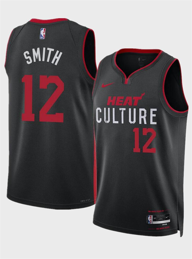 Personalized Men’s Miami Heat #12 Dru Smith Black 2024 City Edition Stitched Basketball Jersey
