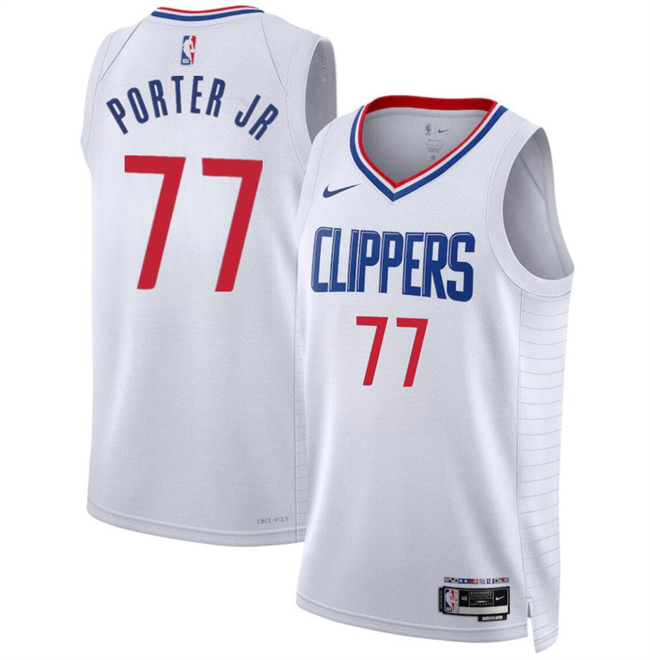 Personalized Men’s Los Angeles Clippers #77 Kevin Porter Jr White Association Edition Stitched Jersey