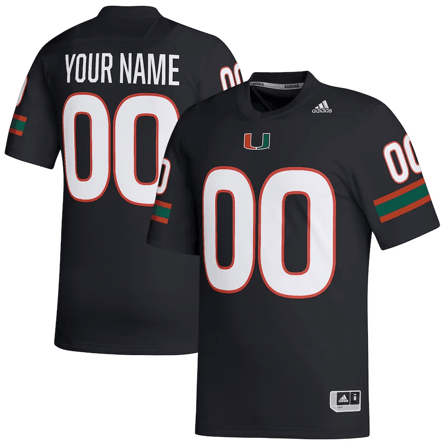Personalized Men’s Miami Hurricanesized Black Stitched Football Jersey