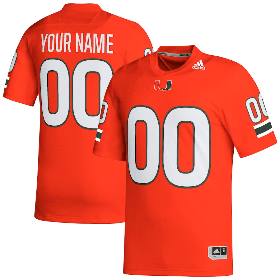 Personalized Men’s Miami Hurricanesized Orange Stitched Football Jersey