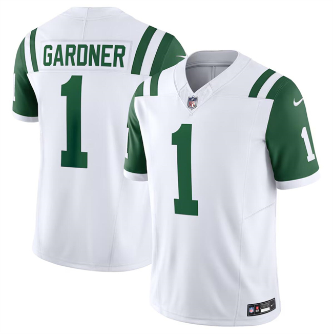 Personalized Men’s New York Jets #1 Ahmad Sauce White Classic Alternate F.U.S.E. Limited Stitched Football Jersey