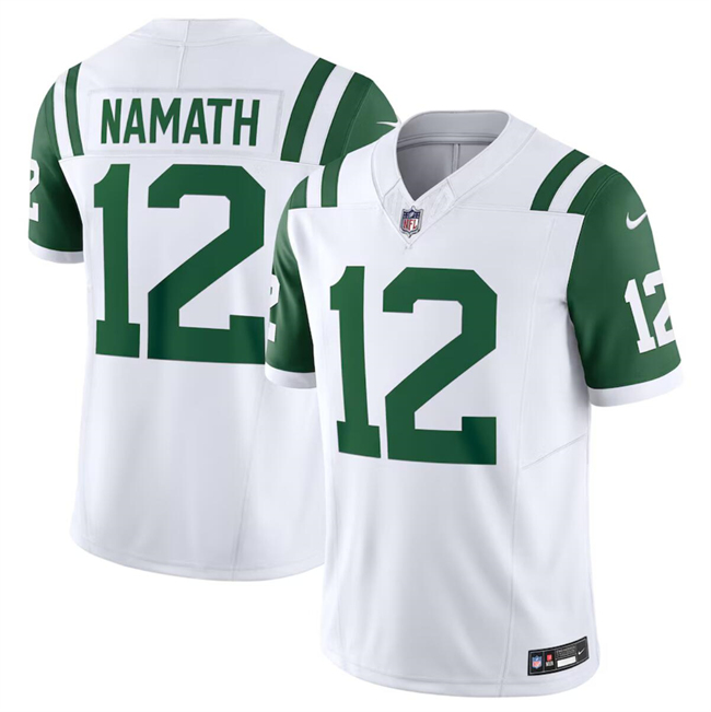 Personalized Men’s New York Jets #12 Joe Namath White Classic Alternate F.U.S.E. Limited Stitched Football Jersey