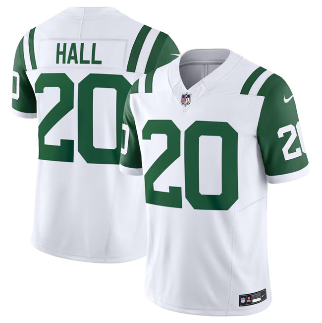 Personalized Men’s New York Jets #20 Breece Hall White Classic Alternate F.U.S.E. Limited Stitched Football Jersey