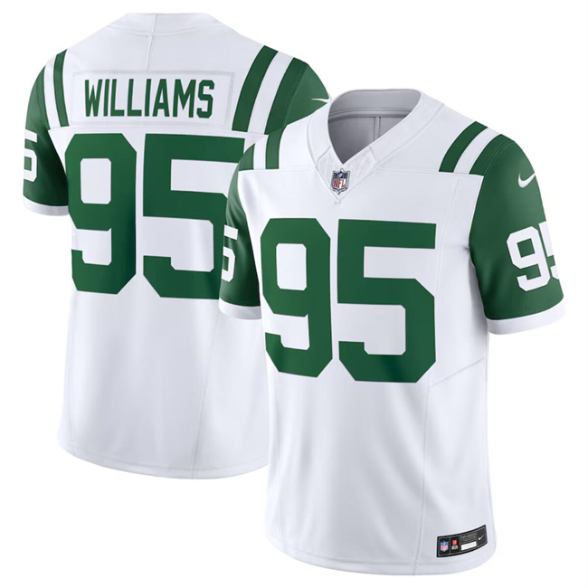 Personalized Men’s New York Jets #95 Quinnen Williams White Classic Alternate F.U.S.E. Limited Stitched Football Jersey