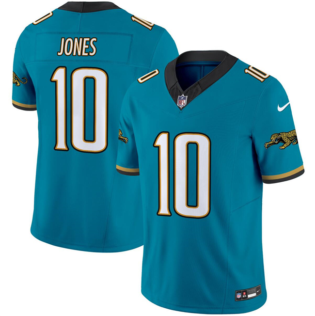 Personalized Men’s Jacksonville Jaguars #10 Mac Jones Teal 2024 F.U.S.E. Prowler Throwback Limited Stitched Football Jersey