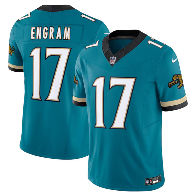Personalized Men’s Jacksonville Jaguars #17 Evan Engram Teal 2024 F.U.S.E. Prowler Throwback Limited Stitched Football Jersey