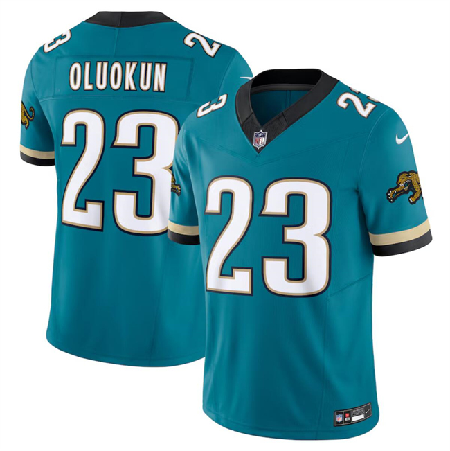 Personalized Men’s Jacksonville Jaguars #23 Foye Oluokun Teal 2024 F.U.S.E. Prowler Throwback Limited Stitched Football Jersey