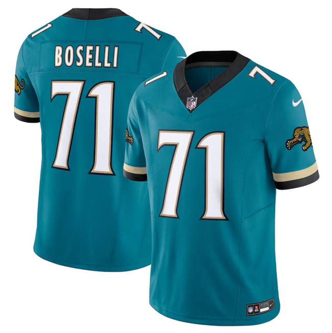 Personalized Men’s Jacksonville Jaguars #71 Tony Boselli Teal 2024 F.U.S.E. Prowler Throwback Limited Stitched Football Jersey