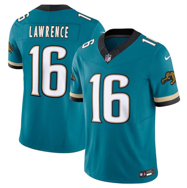 Personalized Men’s Jacksonville Jaguars #16 Trevor Lawrence Teal Prowler 2024 F.U.S.E. Throwback Limited Stitched Football Jersey
