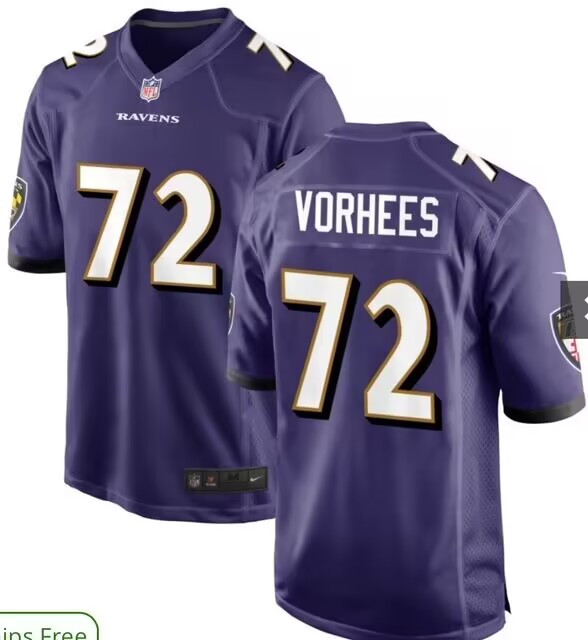 Personalized Men’s Baltimore Ravens #Andrew Vorhees Purple 2024 Draft Limited Football Jersey