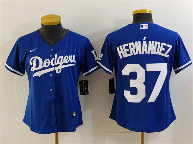 Personalized Women’s Los Angeles Dodgers #37 Teoscar Hernandez Blue Stitched Jersey(Run Small)