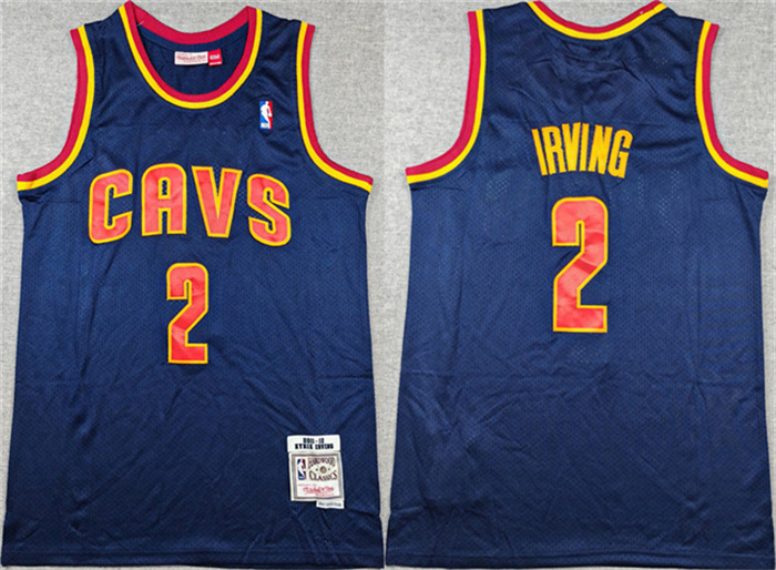 Personalized Men’s Cleveland Cavaliers #2 Kyrie Irving Navy Throwback Stitched Jersey