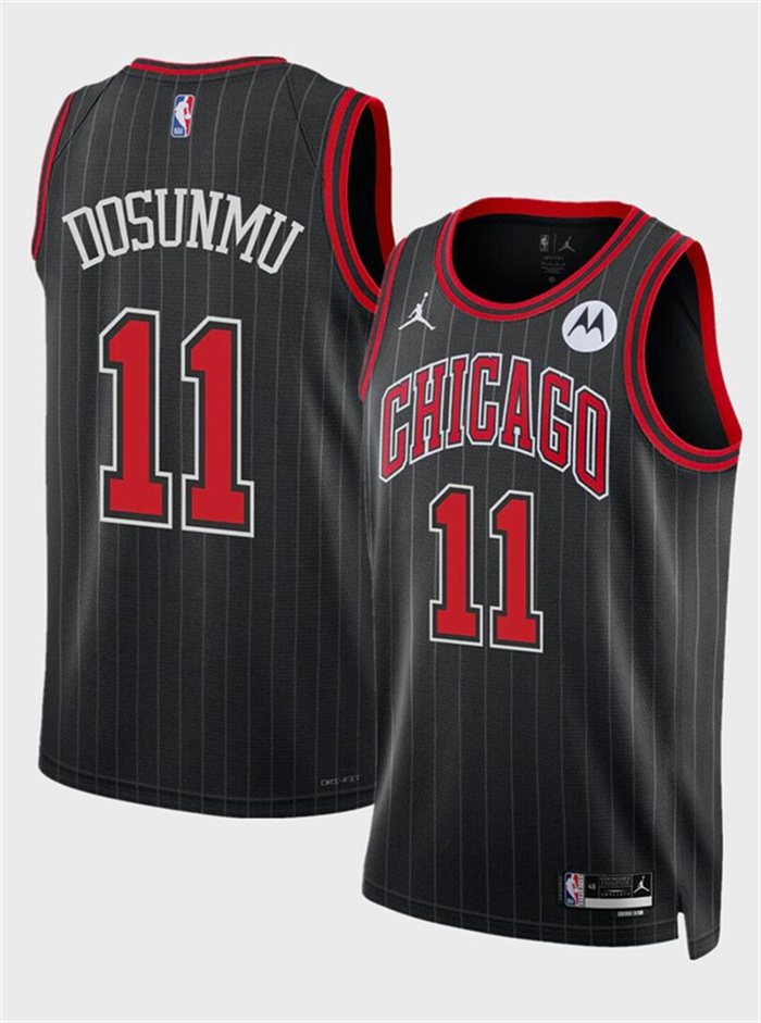 Personalized Men’s Chicago Bulls #11 Ayo Dosunmu Black 2024 Statement Edition Stitched Basketball Jersey
