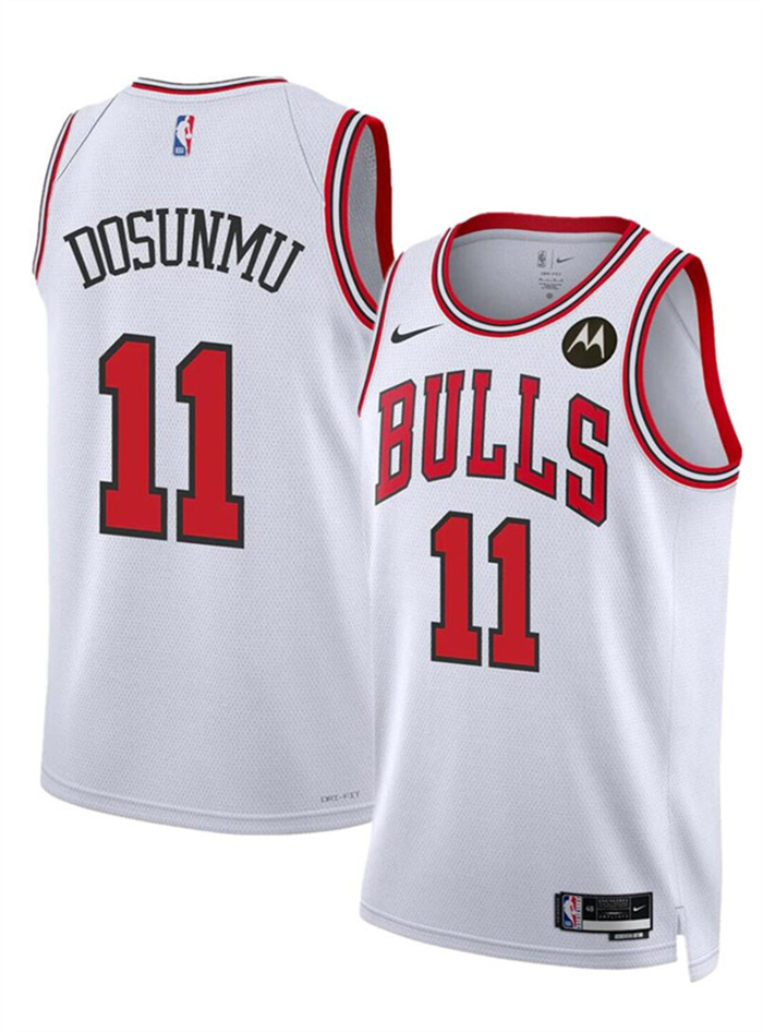 Personalized Men’s Chicago Bulls #11 Ayo Dosunmu White 2024 Association Edition Stitched Basketball Jersey